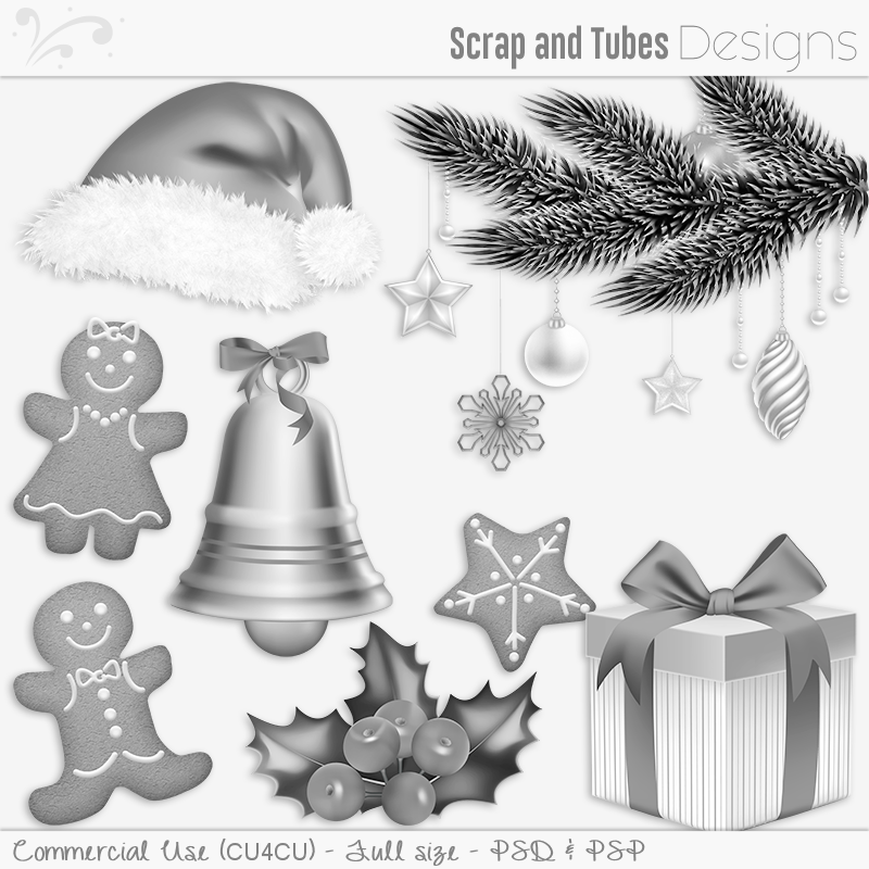 Happy Holidays Grayscale Templates 2 - Click Image to Close
